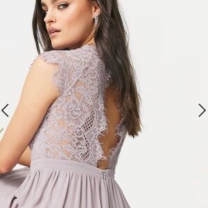 ASOS Romantic Flowy Prom Wedding Bridesmaid Boho Lace Elegant Maxi Dress